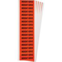 "Emergency Service" Conduit & Voltage Labels, 1/2" x 2-1/4", Cloth/Vinyl, English Les Distributions ICE
