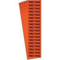 "Three Phase" Conduit & Voltage Labels, 1/2" x 2-1/4", Cloth/Vinyl, English Les Distributions ICE