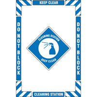 Trousse de marquage du sol ?Cleaning Station? (poste de nettoyage), Adh&eacute;sif, Anglais avec pictogramme Les Distributions ICE