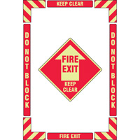 Trousse de marquage du sol ?Fire Exit? (sortie de secours), Adh&eacute;sif, Anglais avec pictogramme Les Distributions ICE
