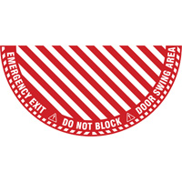 Signalisation au sol ?Emergency Exit? (sortie de secours) pour porte battante en demi-cercle, Adh&eacute;sif, Anglais avec pictogramme Les Distributions ICE
