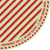 Signalisation au sol ?Emergency Exit? (sortie de secours) pour porte battante en quart de cercle, Adh&eacute;sif, Anglais avec pictogramme Les Distributions ICE
