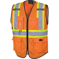 6958 Gilet de s&eacute;curit&eacute; &agrave; fermeture &eacute;clair avant, Orange haute visibilit&eacute;, Petit, Polyester Les Distributions ICE