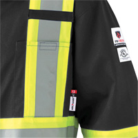 7702BK Combinaison ignifuge et r&eacute;sistant &agrave; l'arc &eacute;lectrique 88/12 FR-Tech, Taille 36, Noir, 9,7 cal/cm² Les Distributions ICE