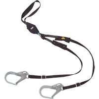 V-Series Utility Energy Absorbing Lanyard, 6', Rebar Hook Center, Snap Hook Leg Ends, Nylon Les Distributions ICE