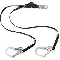 Anti-Corrosion Energy Absorbing Lanyard, 6', Rebar Hook Center, Snap Hook Leg Ends, Polyester Les Distributions ICE