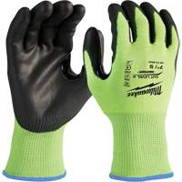 High-Visibility Cut-Resistant Gloves, Size Small, 15 Gauge, Nitrile/Polyurethane Coated, Polyethylene Shell, ANSI/ISEA 105 Level 2 Les Distributions ICE