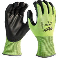 High-Visibility Cut-Resistant Gloves, Size Small, 13 Gauge, Nitrile/Polyurethane Coated, Polyethylene Shell, ANSI/ISEA 105 Level 4 Les Distributions ICE