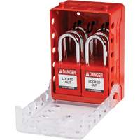 Boîte de cadenassage de groupe ultra compacte avec cadenas de s&eacute;curit&eacute; en nylon, Rouge Les Distributions ICE