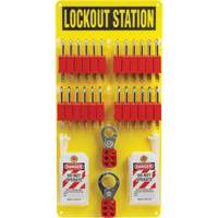 Tableau de cadenassage et &eacute;tiquetage avec cadenas de s&eacute;curit&eacute; en nylon utilisant des cl&eacute;s diff&eacute;rentes, Cadenas Plastique, Capacit&eacute; de 24, Cadenas Compris Les Distributions ICE