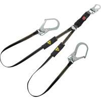 V-Series Welding Energy Absorbing Lanyard, 6', Rebar Hook Center, Snap Hook Leg Ends, Kevlar&reg;/Metal/Nylon Les Distributions ICE
