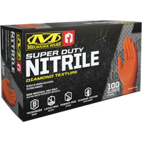 Gants robustes jetables, 9/Moyen, Nitrile, 8 mils, Sans poudre, Orange Les Distributions ICE