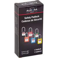 Verrouillage pour les consignations, Cadenas de s&eacute;curit&eacute;, Cl&eacute;s diff&eacute;rentes, Thermoplastique, Largeur de 1-1/2" Les Distributions ICE