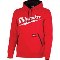 Chandail &agrave; capuchon de poids moyen avec logo Milwaukee, Hommes, Petit, Rouge Les Distributions ICE