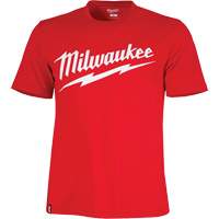 Heavy-Duty Short-Sleeved T-Shirt with Milwaukee&reg; Logo, Men's, Small, Red Les Distributions ICE