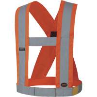 5490 Bretelles de s&eacute;curit&eacute; r&eacute;glable de 4" de large, R&eacute;pond ou surpasse la norme CSA Z96 classe 2 - niveau 2, Orange haute visibilit&eacute;, Couleur r&eacute;fl&eacute;chissante Argent, Taille unique Les Distributions ICE
