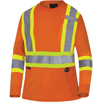 6968 T-shirt de s&eacute;curit&eacute; en il-de-perdrix pour femme, Polyester, T-petit, Orange haute visibilit&eacute; Les Distributions ICE