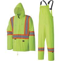 5599 Combinaison de pluie imperm&eacute;able et l&eacute;g&egrave;re, Polyester/PVC, T-petit, Jaune lime haute visibilit&eacute; Les Distributions ICE