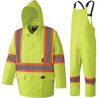 5609 Combinaison de pluie imperm&eacute;able 210D, Polyester/PVC, T-petit, Jaune lime haute visibilit&eacute; Les Distributions ICE