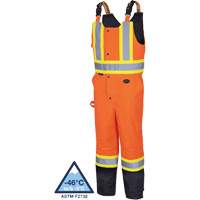 5040BB Waterproof Quilted Bib Pants, Polyester, X-Small, Black/High Visibility Orange Les Distributions ICE