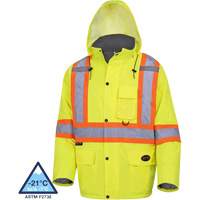 5031 Waterproof Quilted Safety Parka, High Visibility Lime-Yellow, Small Les Distributions ICE