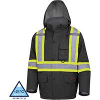 5031BK Waterproof Quilted Safety Parka, Black, Small Les Distributions ICE
