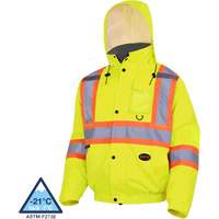 5033 Veste aviateur de s&eacute;curit&eacute; imperm&eacute;able et matelass&eacute;e pour l'hiver, Polyester, Jaune lime haute visibilit&eacute;, Petit Les Distributions ICE