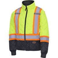 5016 Manteau matelass&eacute; pour cong&eacute;lateur, Polyester, Noir/Jaune lime haute visibilit&eacute;, T-petit Les Distributions ICE