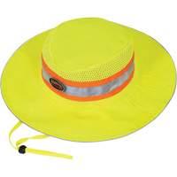 279 Chapeau de garde forestier avec sangle, Jaune lime haute visibilit&eacute;, Polyester Les Distributions ICE