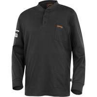 332 Chandail Henley en tricot interlock ignifuge, Petit, Noir Les Distributions ICE