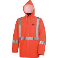 576J High-Visibility FR Rain Jacket, Small, High Visibility Orange Les Distributions ICE