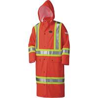 5896 Flame Resistant Waterproof Long Coat, Small, High Visibility Orange Les Distributions ICE