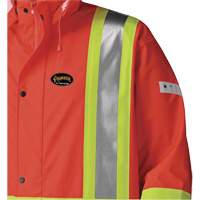 5896 Flame Resistant Waterproof Long Coat, Small, High Visibility Orange Les Distributions ICE