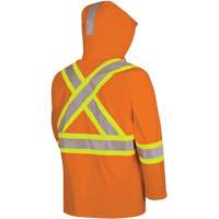 5880 FR/Arc-Rated Waterproof Rain Jacket, X-Small, High Visibility Orange, 10 cal/cm² Les Distributions ICE