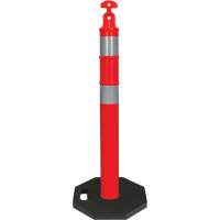 Ensemble de poteau d&eacute;lin&eacute;ateur haute visibilit&eacute;, 42" h, Orange Les Distributions ICE