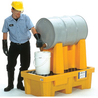 Syst&egrave;me de confinement Ultra-Drum pour 1 baril avec drain, 52" lo x 29" la x 49,5" ha, 750 gal. US Capacit&eacute; Les Distributions ICE