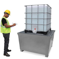 Steel Ultra-IBC Spill Pallet&reg;, 370 US gal. Spill Capacity, 57.6" x 34.7" x 56.9" Les Distributions ICE