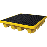 Ultra-Spill Pallet emboitable, 4 barils, Capacit&eacute; de d&eacute;versement 66 gal. US, 51" x 51" x 10" Les Distributions ICE