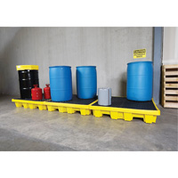 Ultra-Spill Pallet emboitable, 4 barils, Capacit&eacute; de d&eacute;versement 66 gal. US, 51" x 51" x 10" Les Distributions ICE