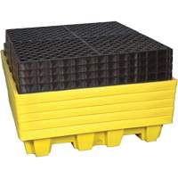 Ultra-Spill Pallet emboitable, 4 barils, Capacit&eacute; de d&eacute;versement 66 gal. US, 51" x 51" x 10" Les Distributions ICE