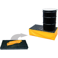 Ultra-Spill Pallet flexible, 2 barils, Capacit&eacute; de d&eacute;versement 66 gal. US, 48" x 24" x 14" Les Distributions ICE
