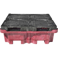 Palette de d&eacute;versement Ultra-Spill King, 4 barils, Capacit&eacute; de d&eacute;versement 85 gal. US, 51" x 51" x 17,5" Les Distributions ICE