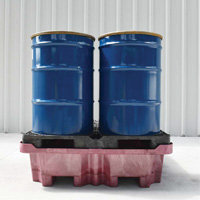 Palette de d&eacute;versement Ultra-Spill King, 4 barils, Capacit&eacute; de d&eacute;versement 85 gal. US, 51" x 51" x 17,5" Les Distributions ICE