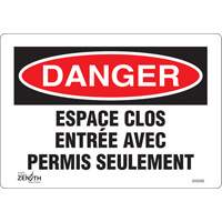 Enseigne  Espace clos , 7" x 10", Vinyle, Français Les Distributions ICE