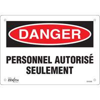 Enseigne  Personnel autoris&eacute; seulement , 7" x 10", Plastique, Français Les Distributions ICE