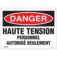 Enseigne  Haute tension , 10" x 14", Vinyle, Français Les Distributions ICE