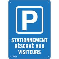 Enseigne  Stationnement r&eacute;serv&eacute; aux visiteurs , 10" x 14", Plastique, Français avec pictogramme Les Distributions ICE