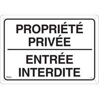 Enseigne  Propri&eacute;t&eacute; priv&eacute;e , 14" x 20", Aluminium, Français Les Distributions ICE
