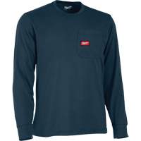 Gridiron Long-Sleeved Pocket-T-Shirt, Men's, Small, Blue Les Distributions ICE