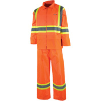 Sealed Rain Suit, Nylon/PVC, X-Small, High Visibility Orange Les Distributions ICE